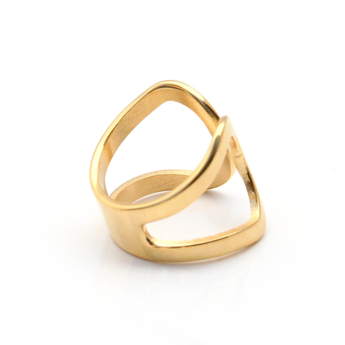 טבעת פרסות פתוחה - זהובה