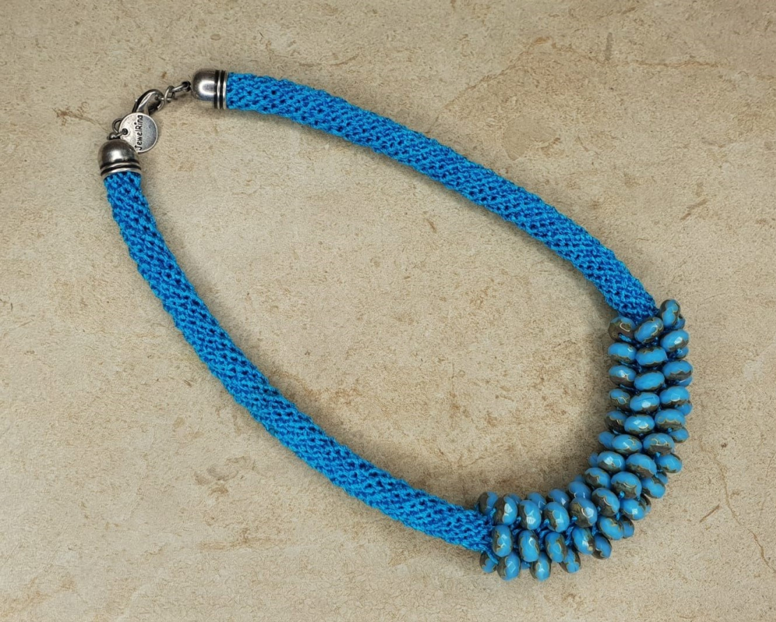 Light Blue & Turquoise Crystal Beads Necklace - Ayala