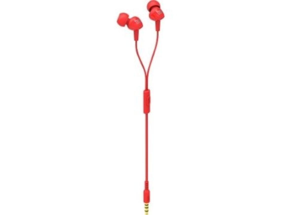 אוזניות In-ear עם מיקרופון JBL C100SI - אדום