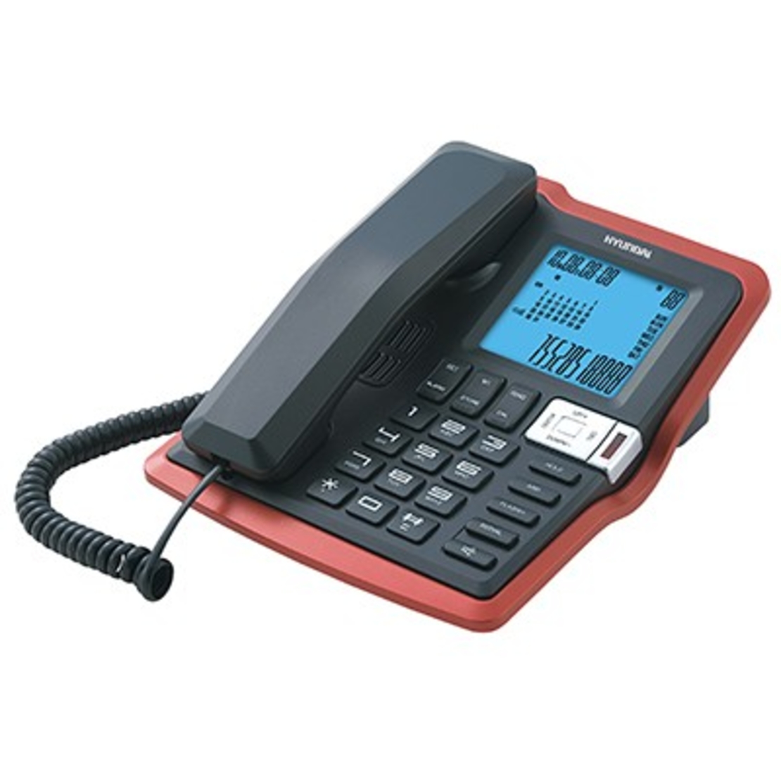 טלפון משרדי צג גדול דקורטיבי שחור/אדום HYUNDAI HDT-2700BR