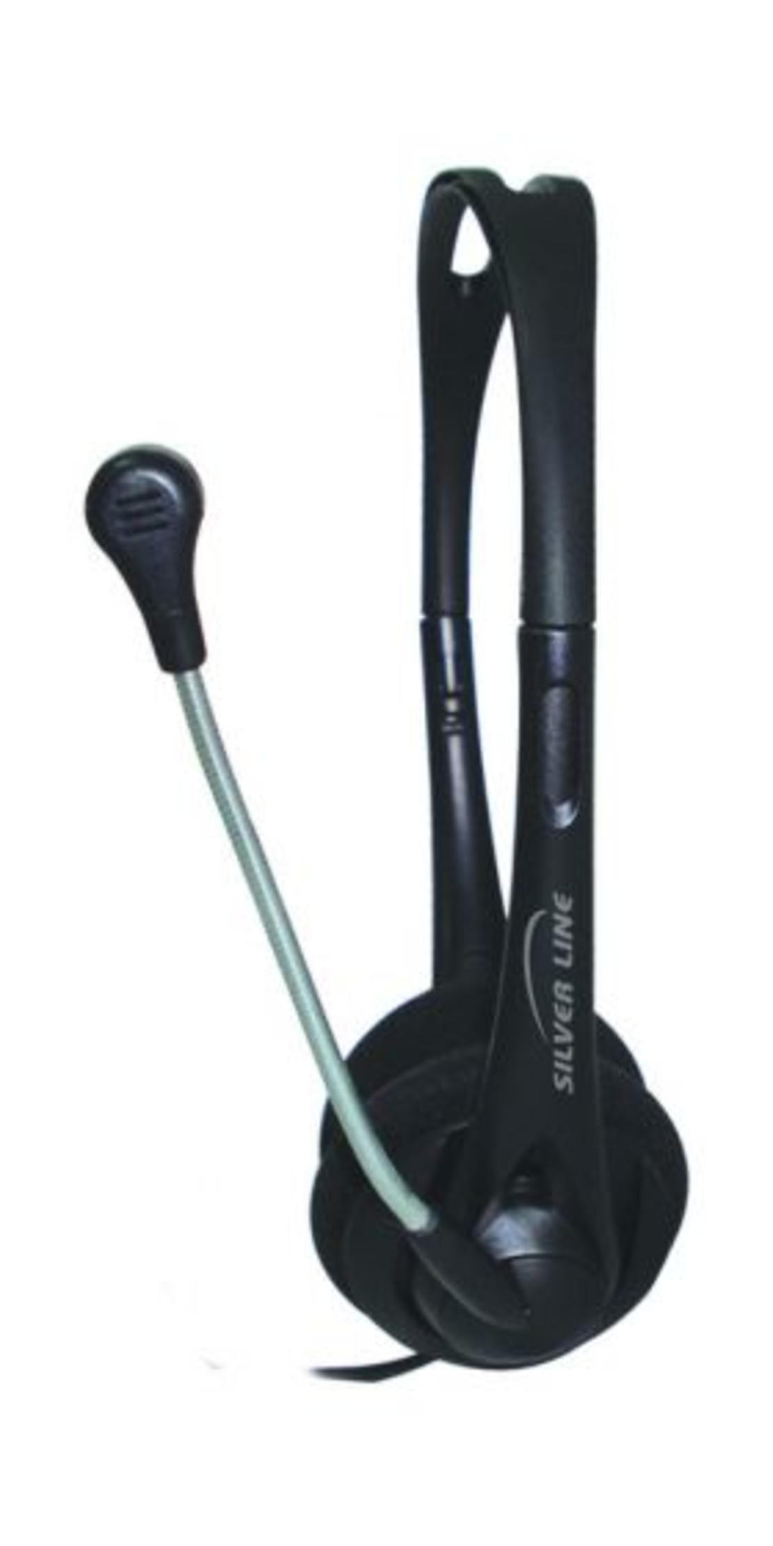 אוזניות+ מיקרופון עם ווליום לשליטת העוצמה HS-11V בצבע שחורSilver Line 