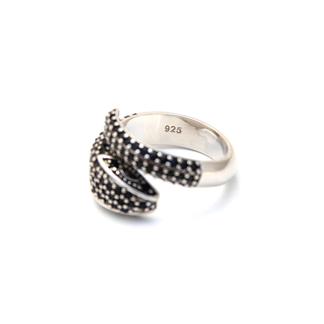טבעת נחש זירקונים - כסף 925