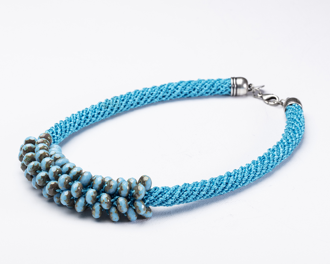 Light Blue & Turquoise Crystal Beads Necklace - Ayala