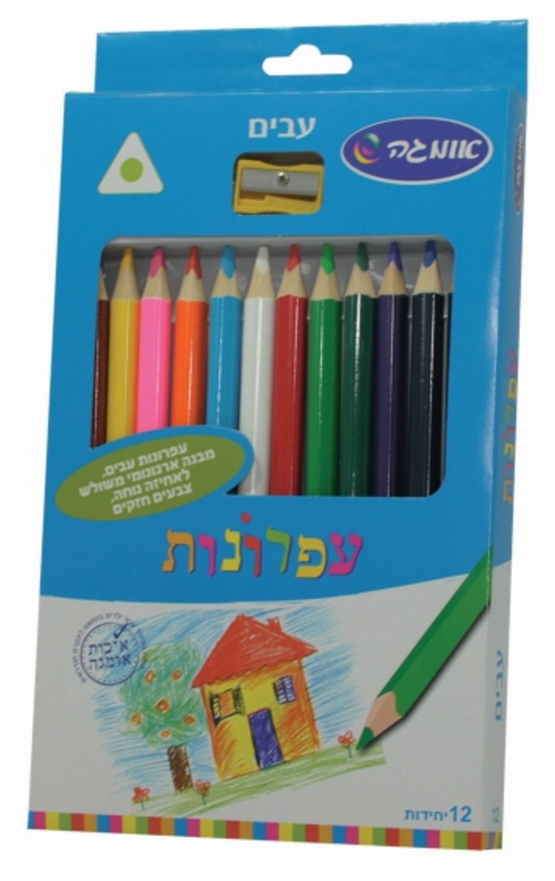 עפרונות צבעוניים משולשים עבים