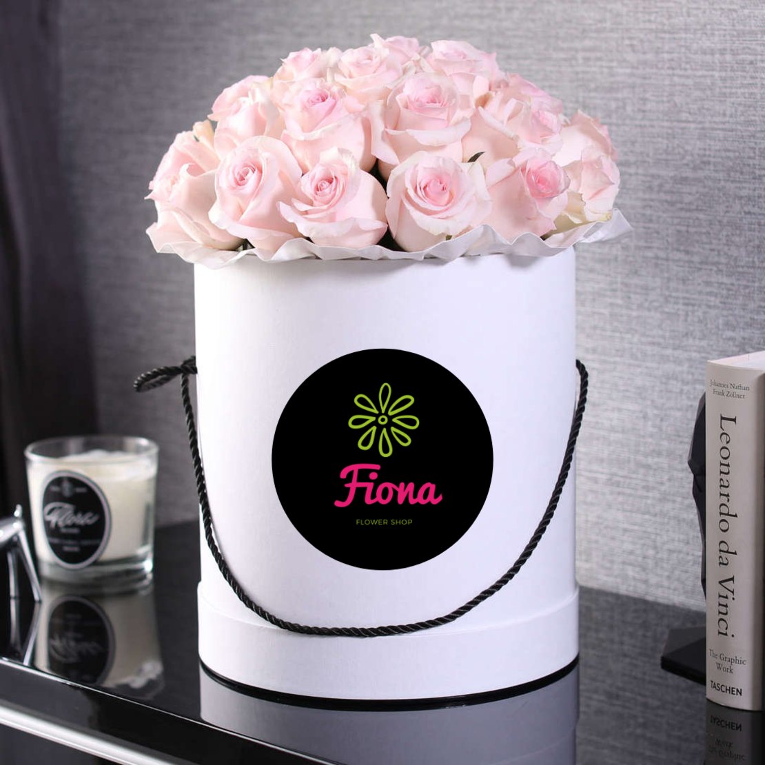 Parisian hatbox - Pink - White Roses