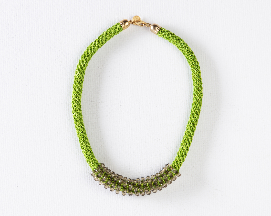 Green / Crystal Beads Necklace | Ayala