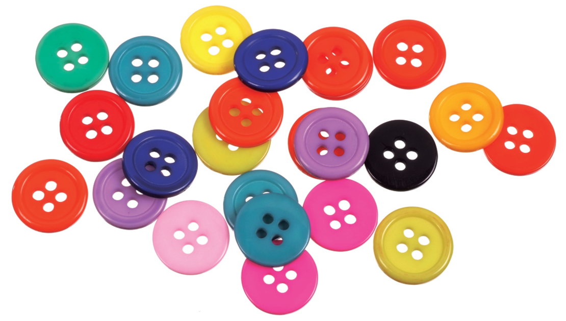 כפתורי עץ צבעוני 20 מ'מ 50 יחידות