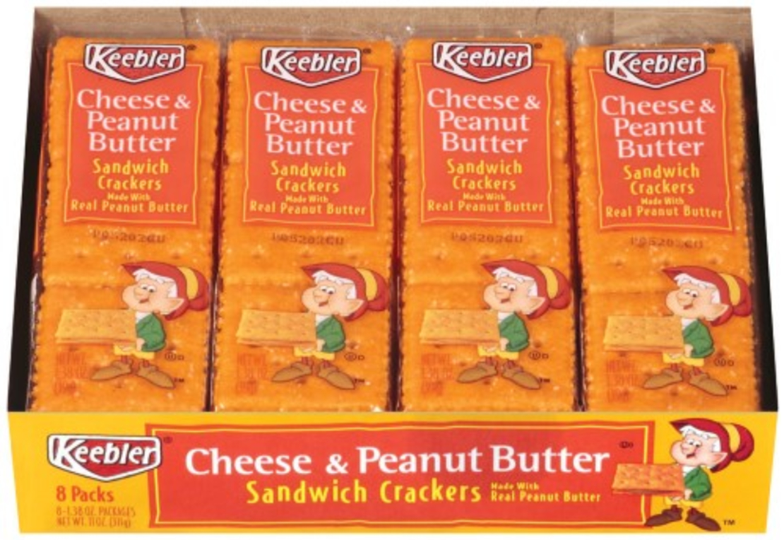 Keebler Cheese & Peanut Butter Sandwich Crackers 8 packs 311g