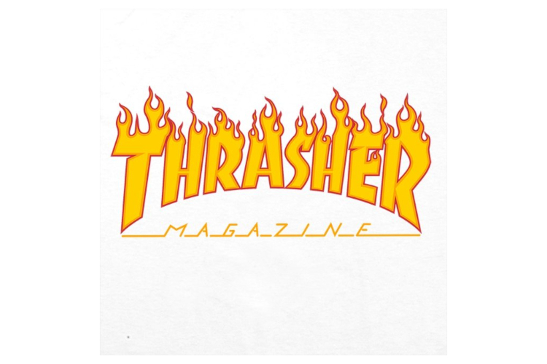 Thrasher - טי שירט לוגו בלבן