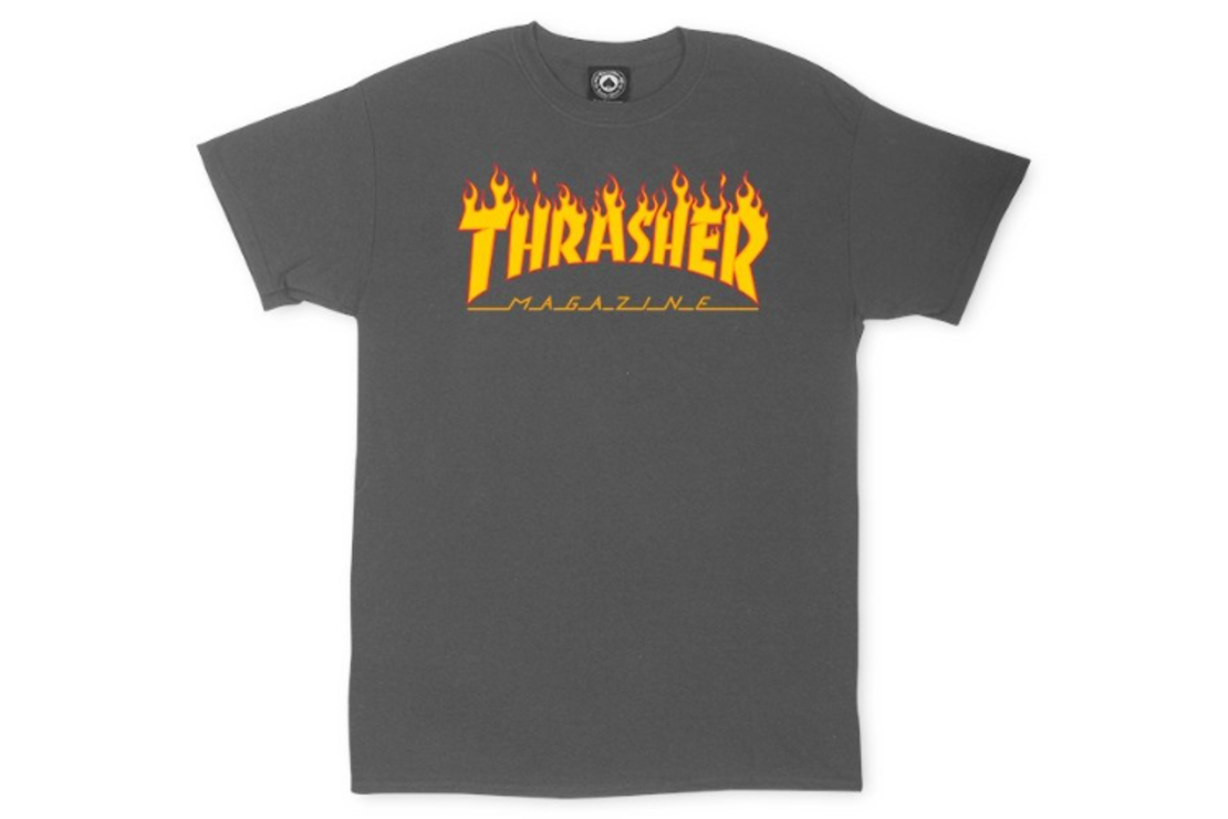 Thrasher - טי שירט לוגו באפור