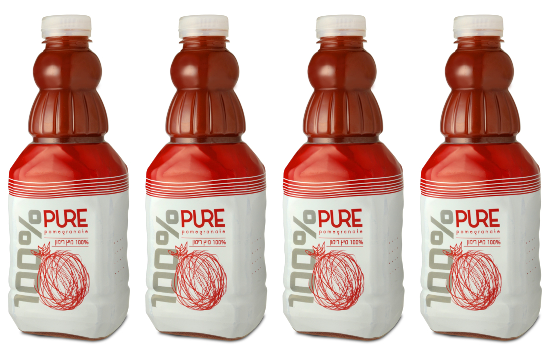  12 bottles of 100% pure pomegranate juice 