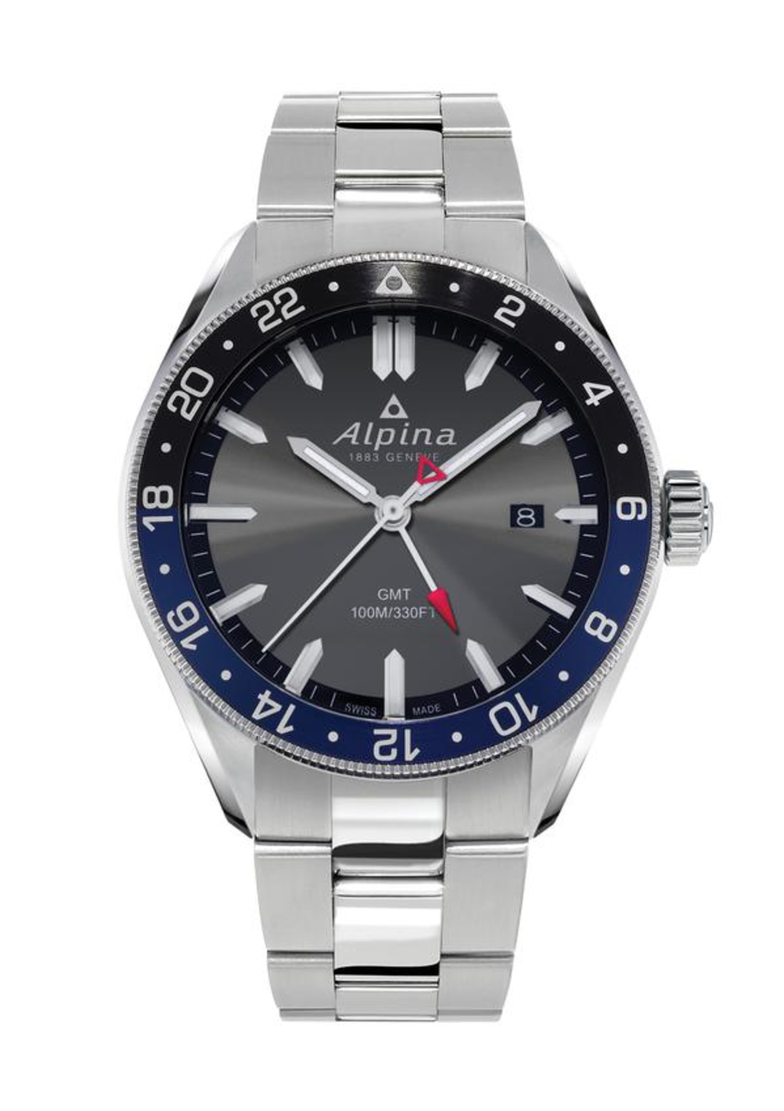 שעון Alpine Alpiner Quartz  GMT Dark Grey Bracelet