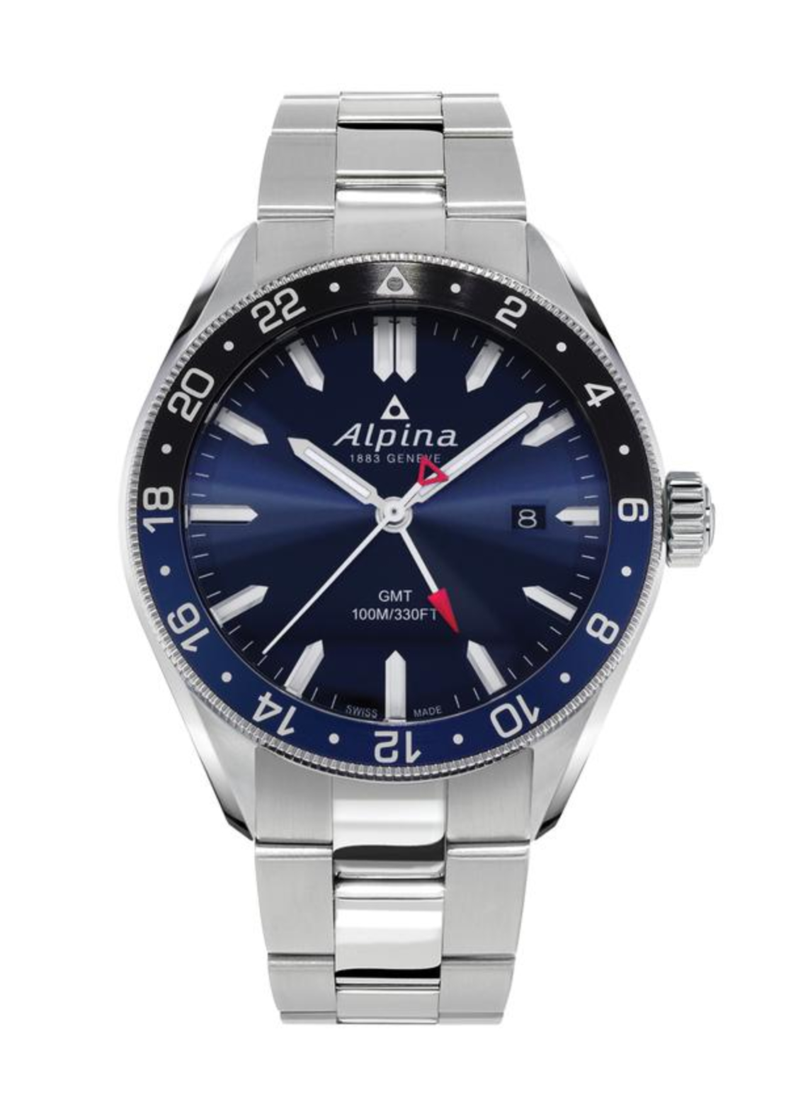 שעון Alpina Alpiner Quartz GMT Navy Blue/Bracelet
