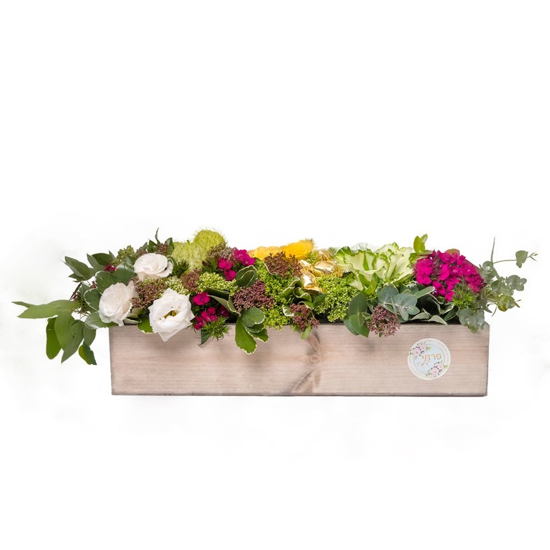 Flower Arrangement in a Wooden Box