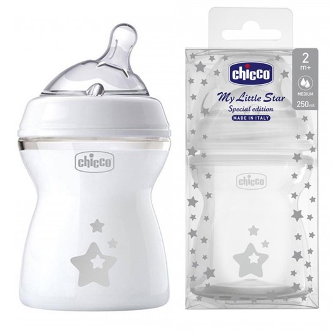 בקבוק נטורל פילינג עם כוכבים - Natural Feeling Bottle My Little Star צ'יקו Chicco