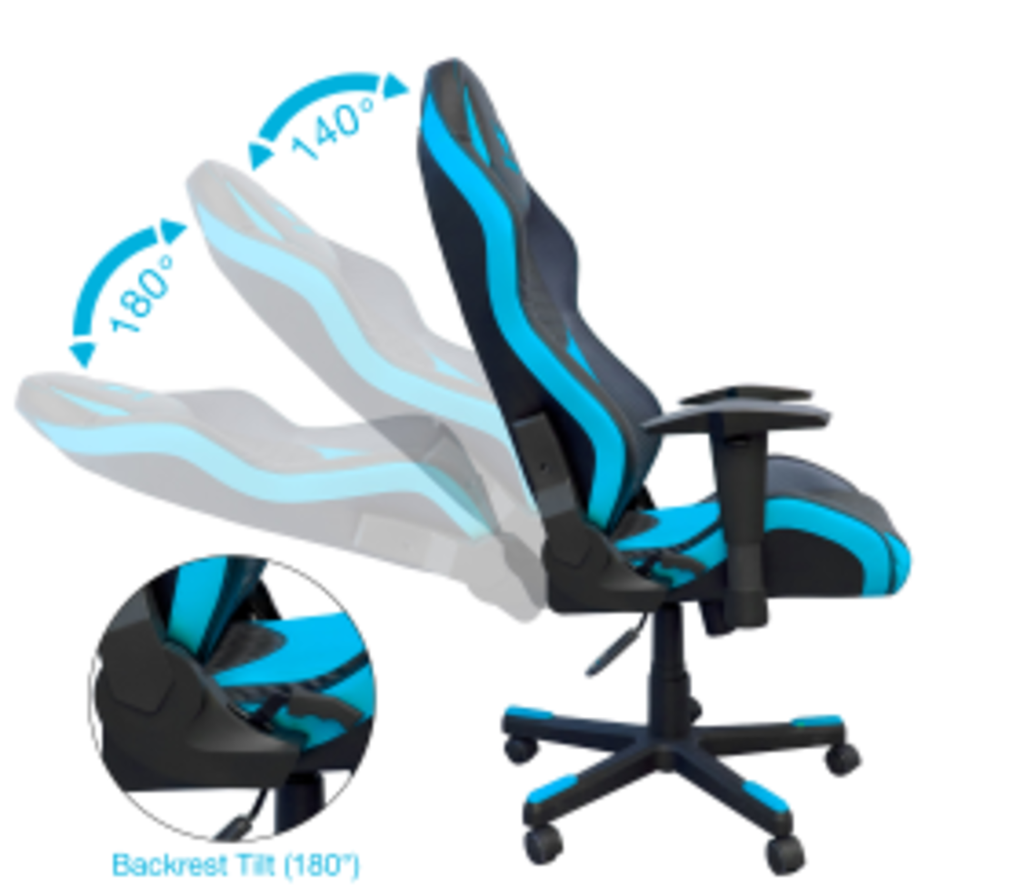 SPARKFOX gaming seat in blue rhombus texture