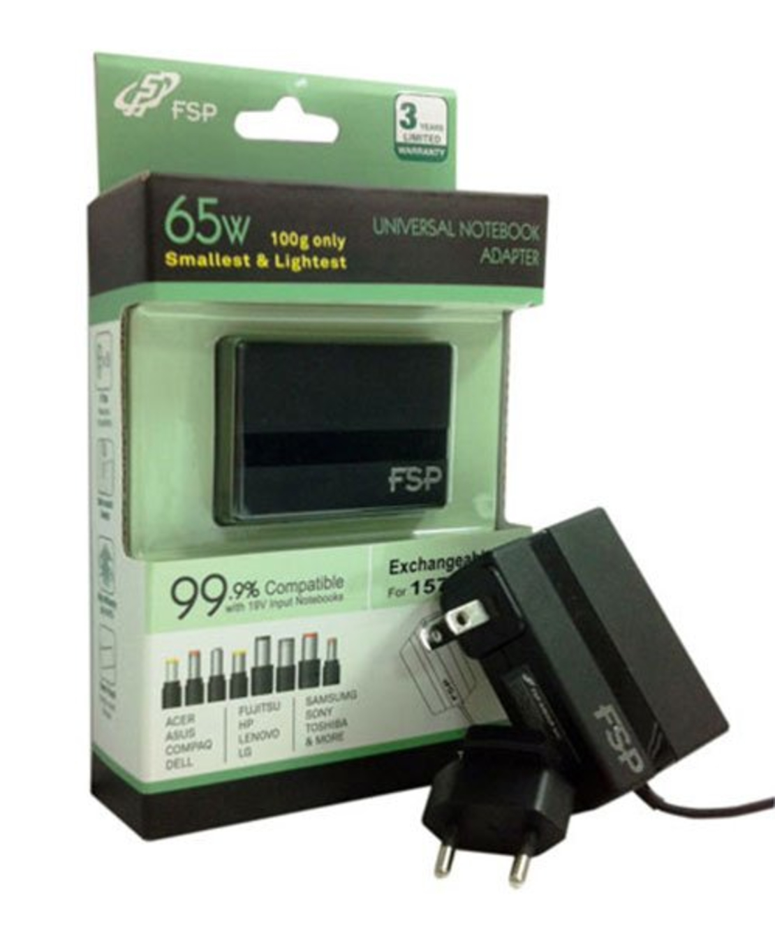 מטען אוניברסלי למחשבים ניידים FSP TWINKLE 65W 