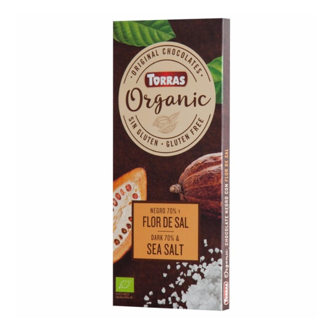 טוראס – שוקולד אורגני מריר 70% מלח ים 100 גרם