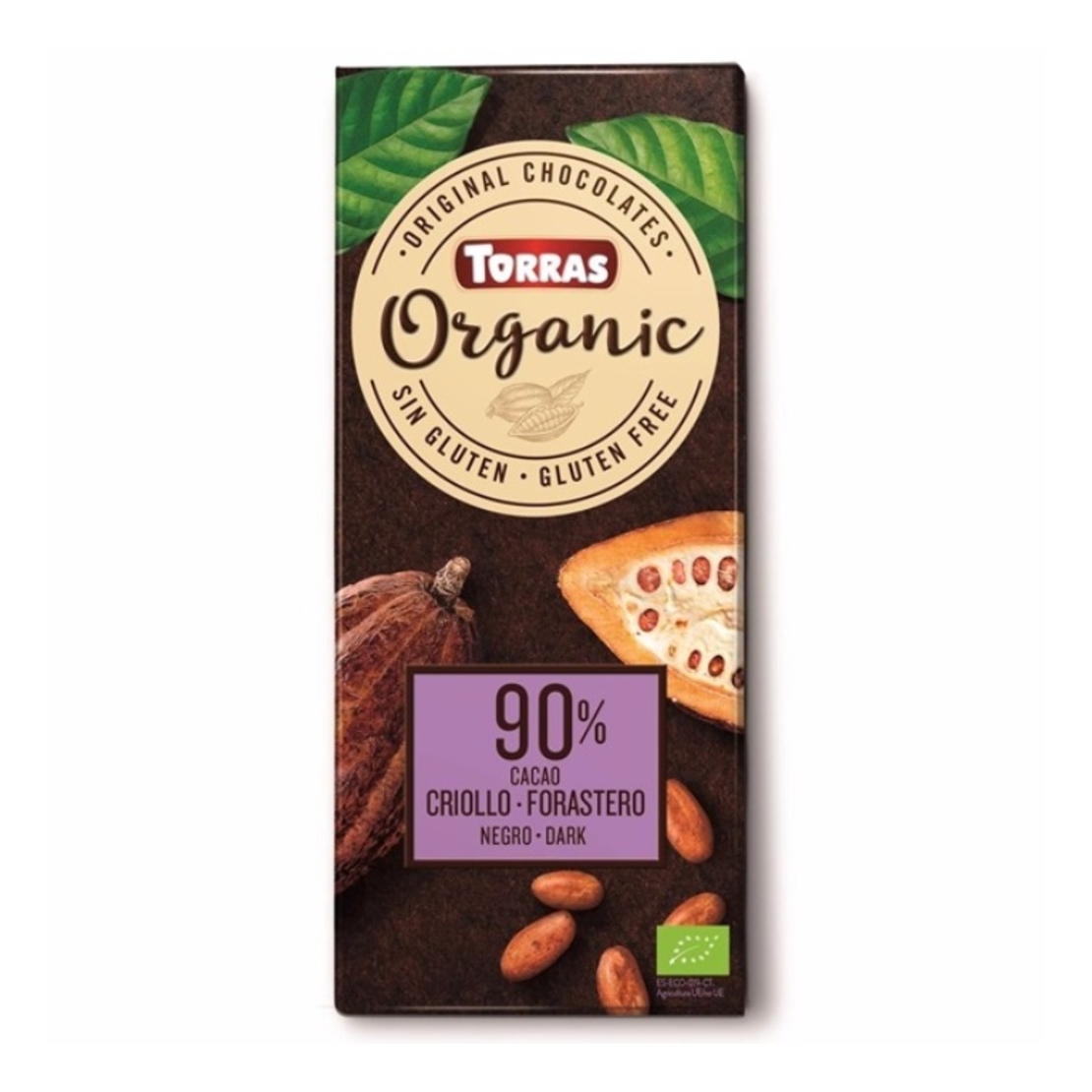 טוראס – שוקולד אורגני מריר 90% קקאו 100 גרם