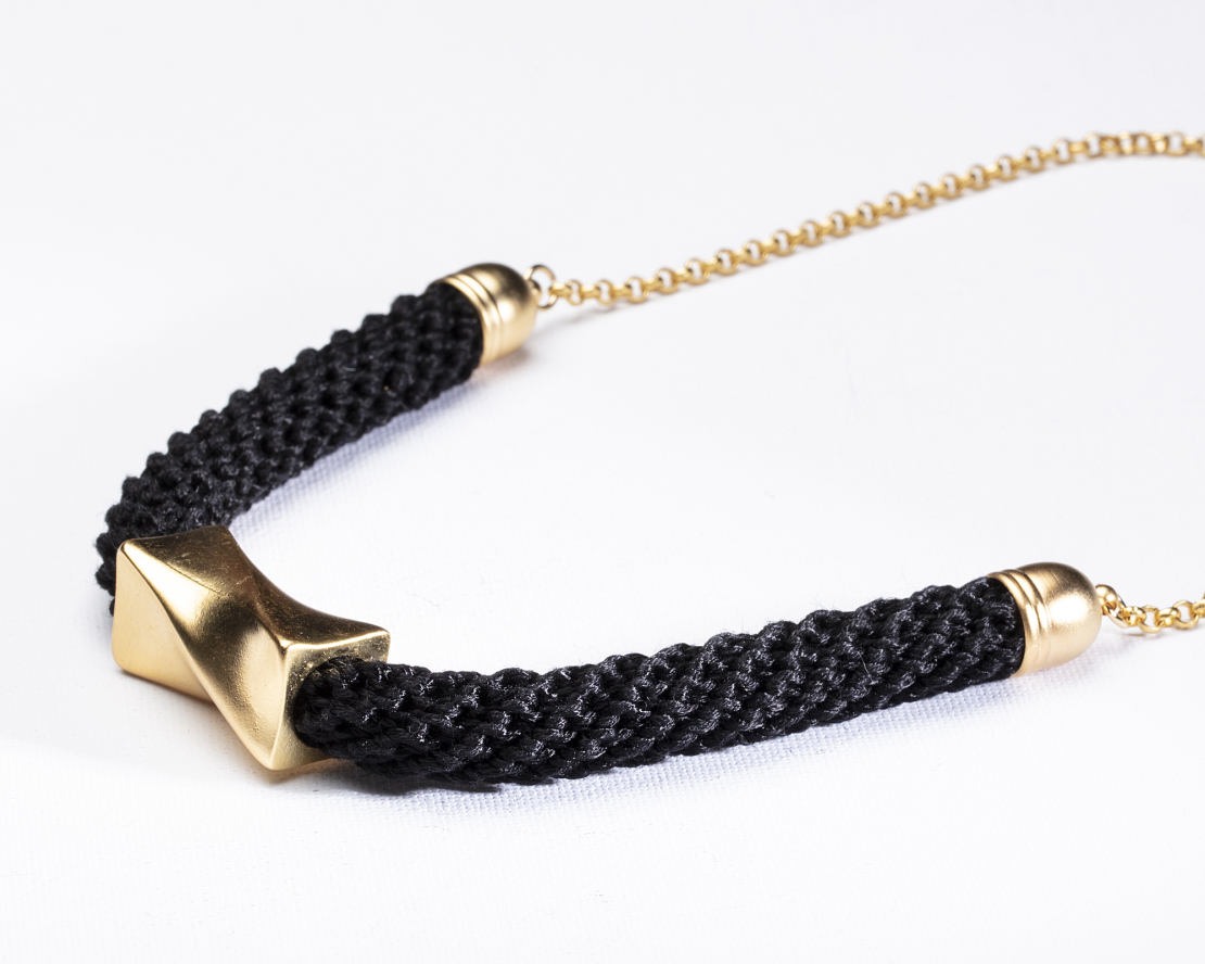 Turquoise & Silver Geometric Necklace | Bat-Sheva