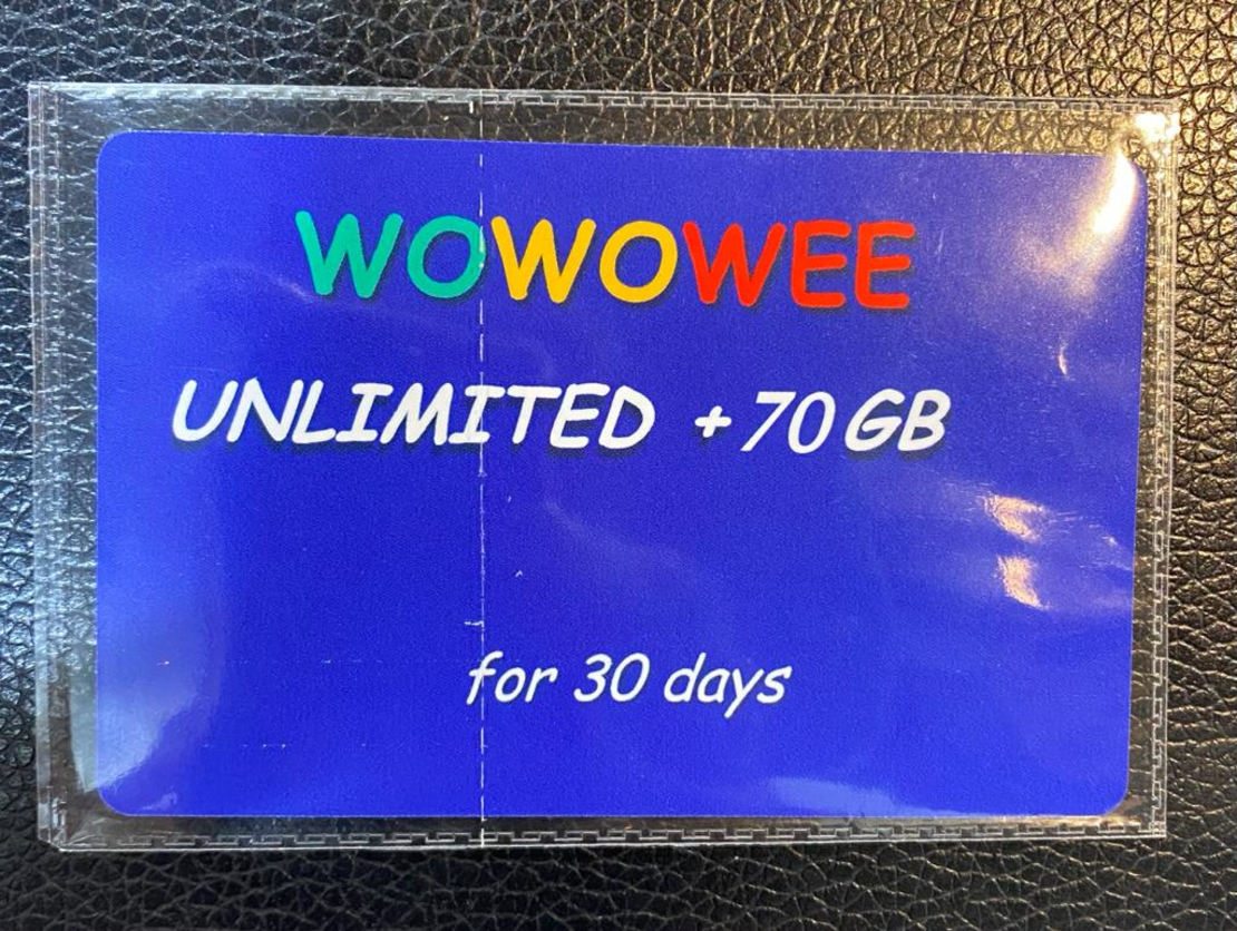 Wowowee - Unlimited + 70 GB for 30 Days 