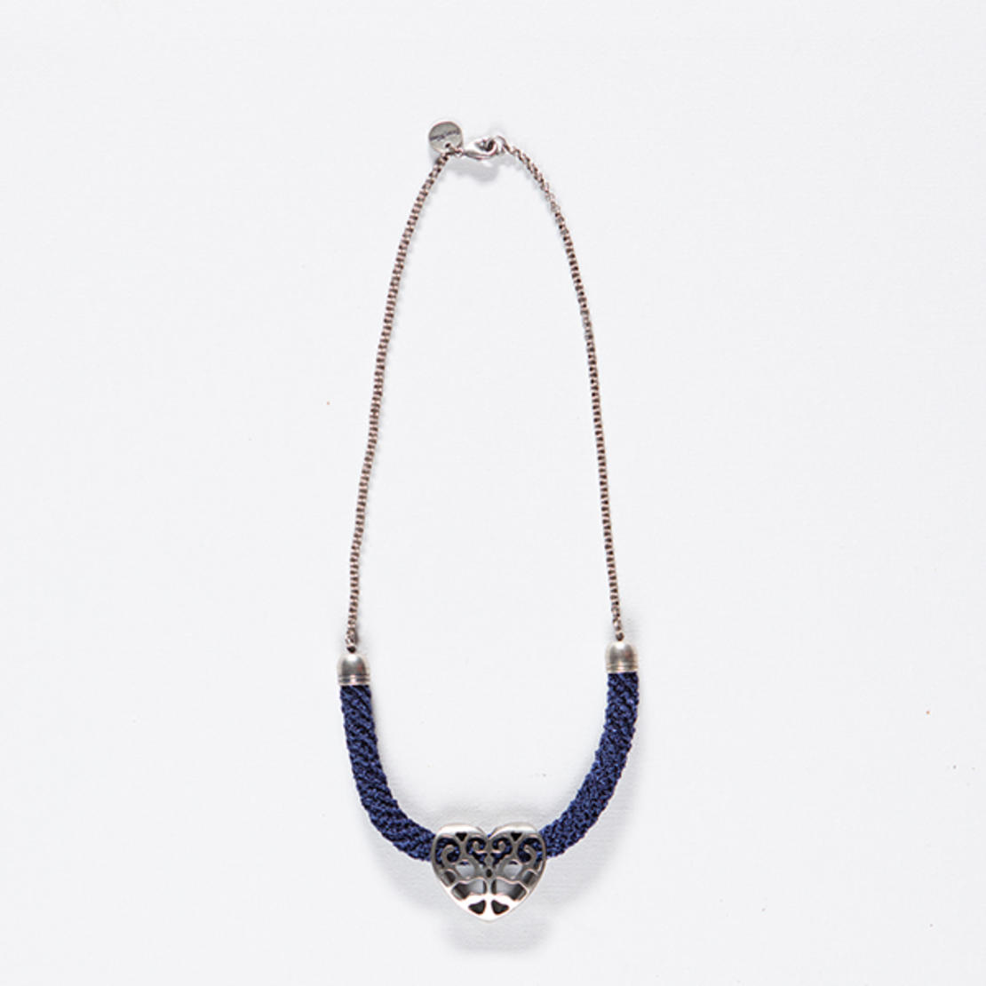 Blew / Silver / Heart Necklace - Rotem