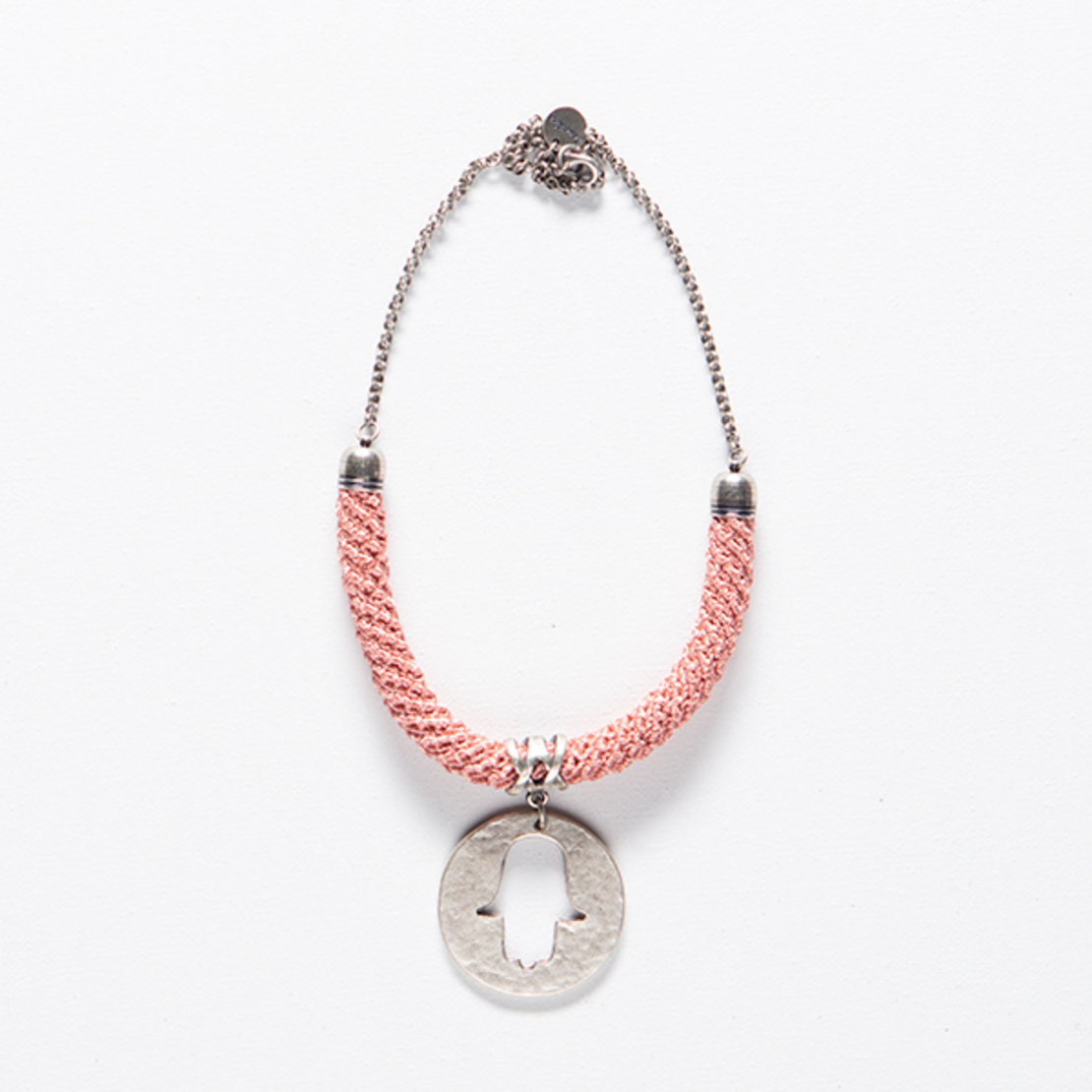Pink / Silver / Heart Necklace - Naama
