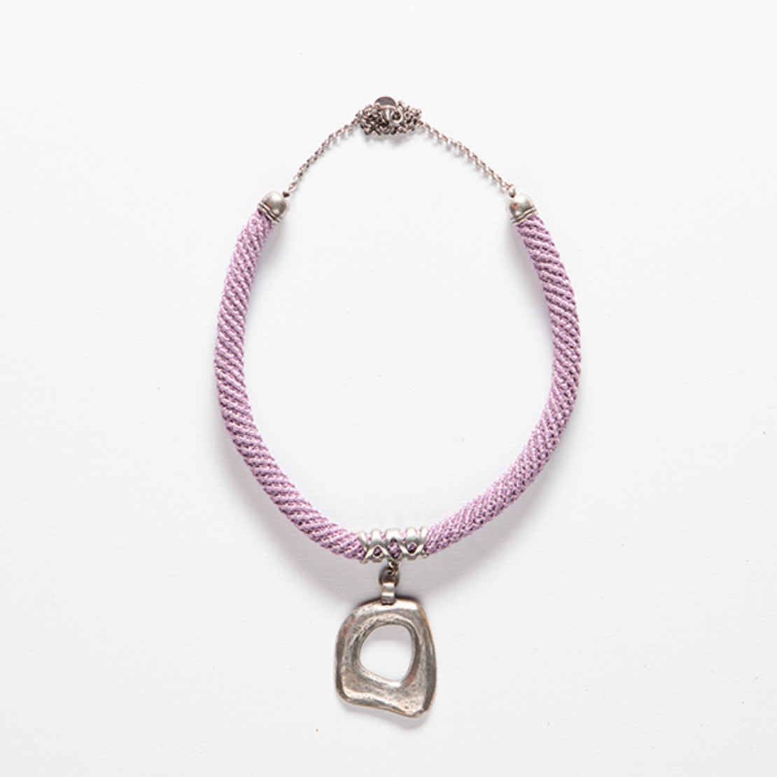 Light Purple & Silver Asymmetric Pendant Necklace | Dana