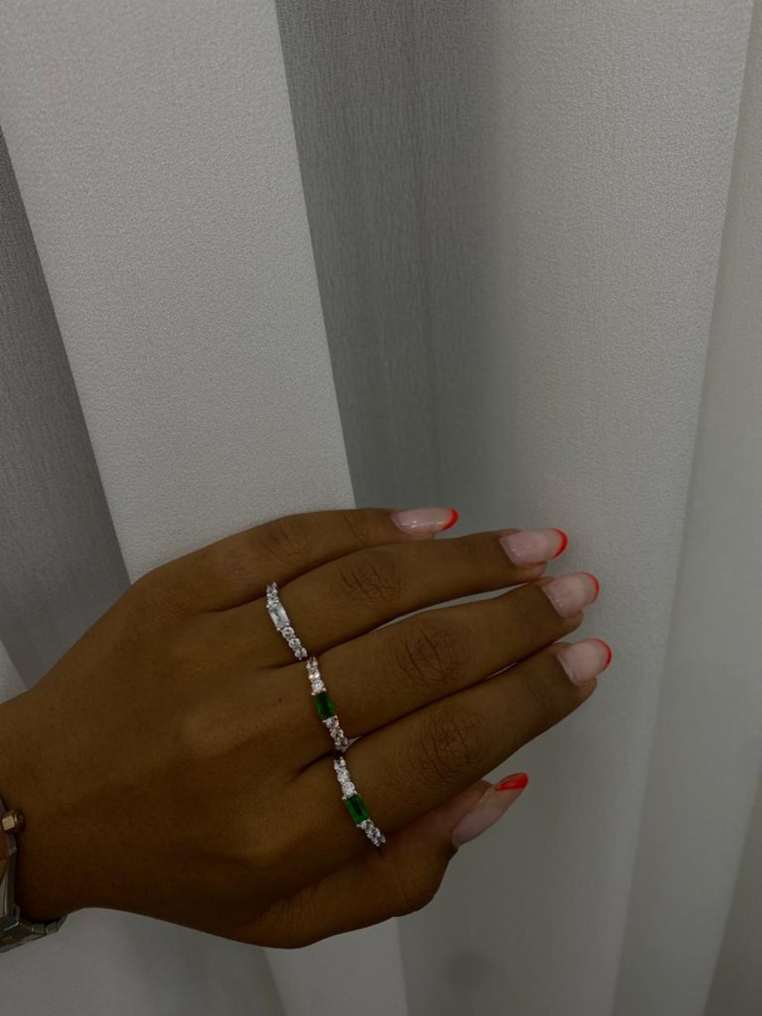 טבעת EMI - כסף 925 אבן ירוקה