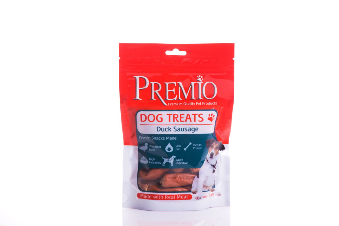 חטיף לכלב פרמיו נקניקיות בטעם ברווז - Premio
