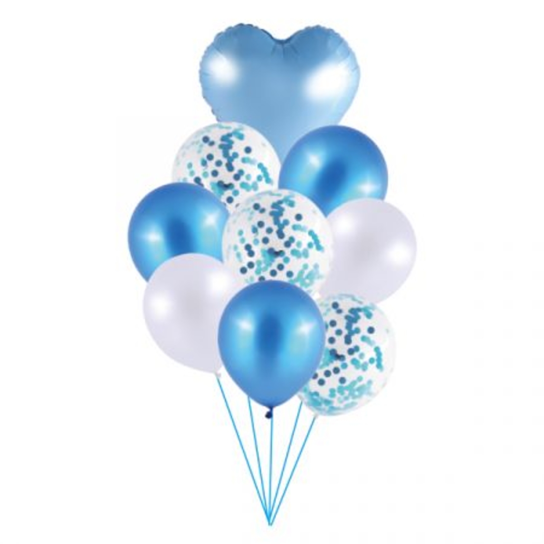 A bouquet of blue balloons