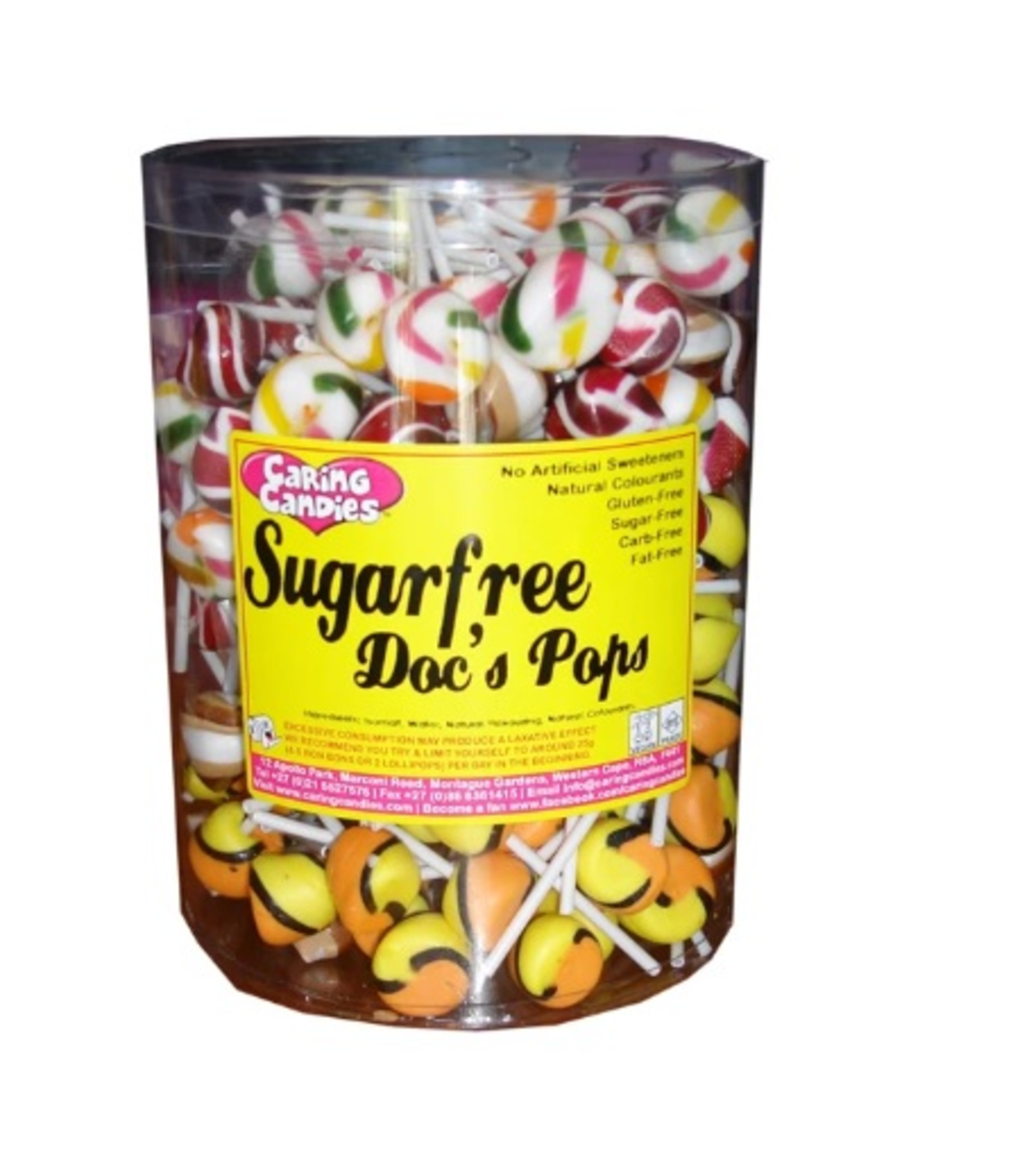 Caring Candies - Sugar Free Doc Pop 8gr Fruit Lollies 