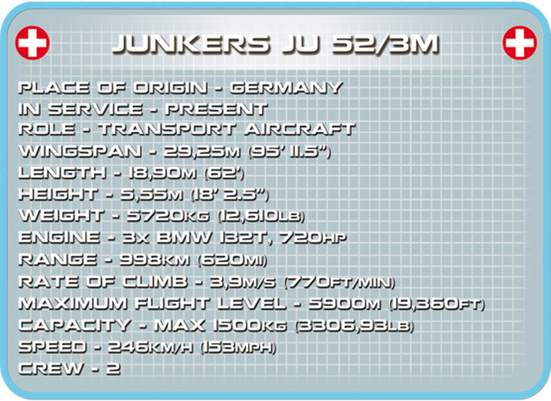 יונקרס  JUNKERS JU 52/3M שוויצרי 