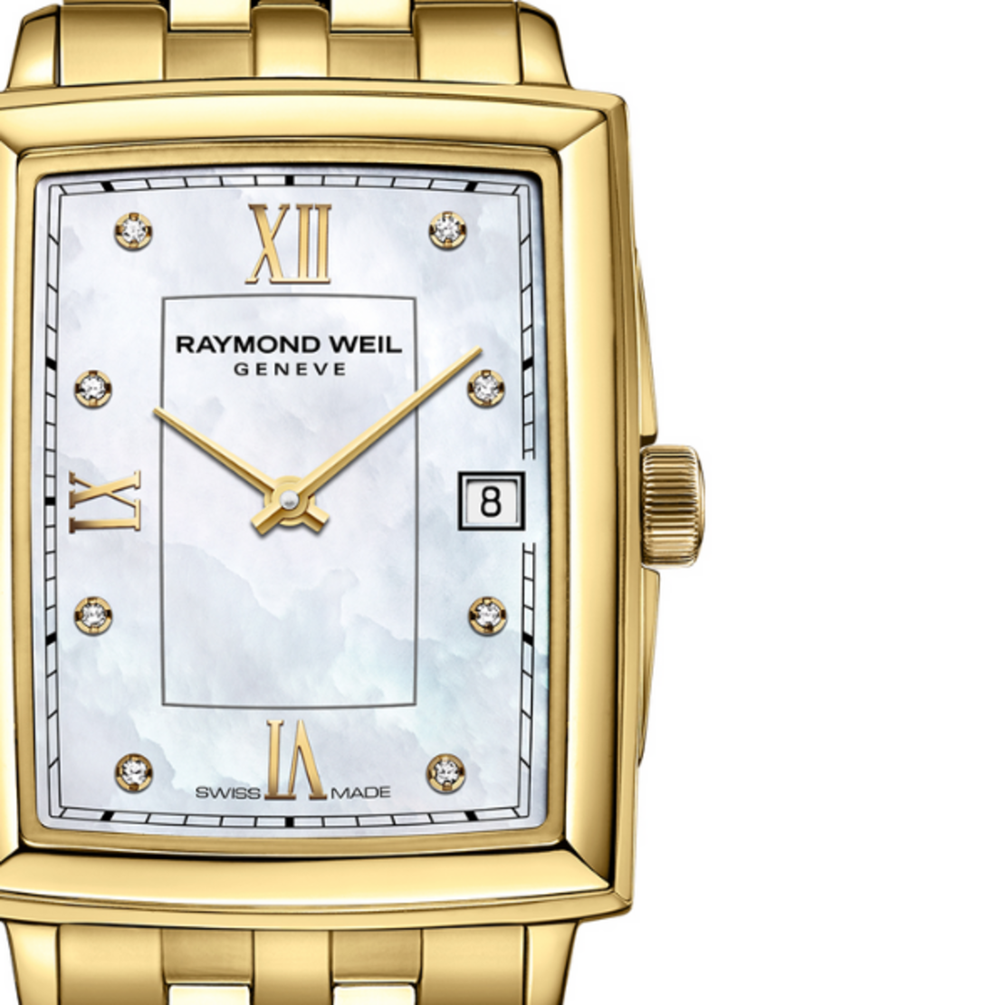 שעון Raymond Weil Toccata Ladies Gold Diamond Quartz Watch, 23.4 x 34.6 mm