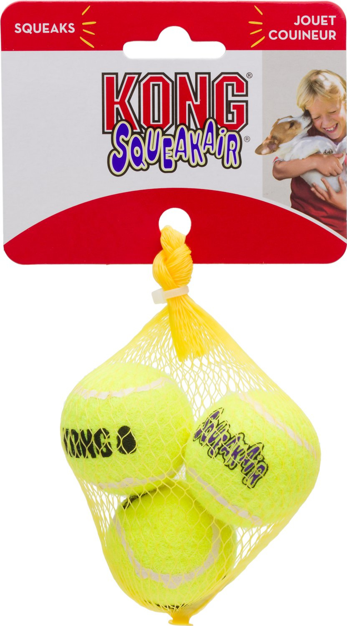 צעצוע לכלב - קונג מארז שלושה כדורי טניס עם צפצפה