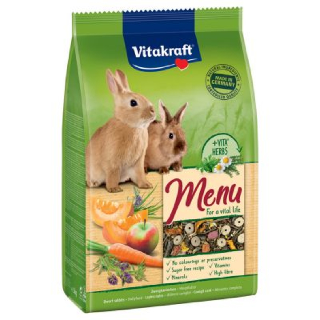 מזון לארנבים ויטה קראפט - MENU vital