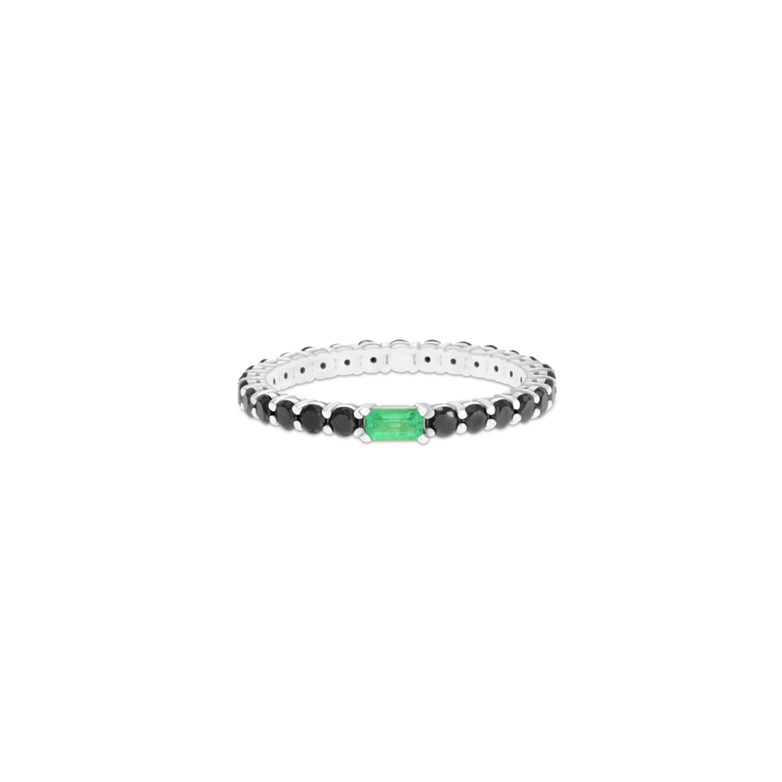 Lili Black Diamonds & Emerald Ring