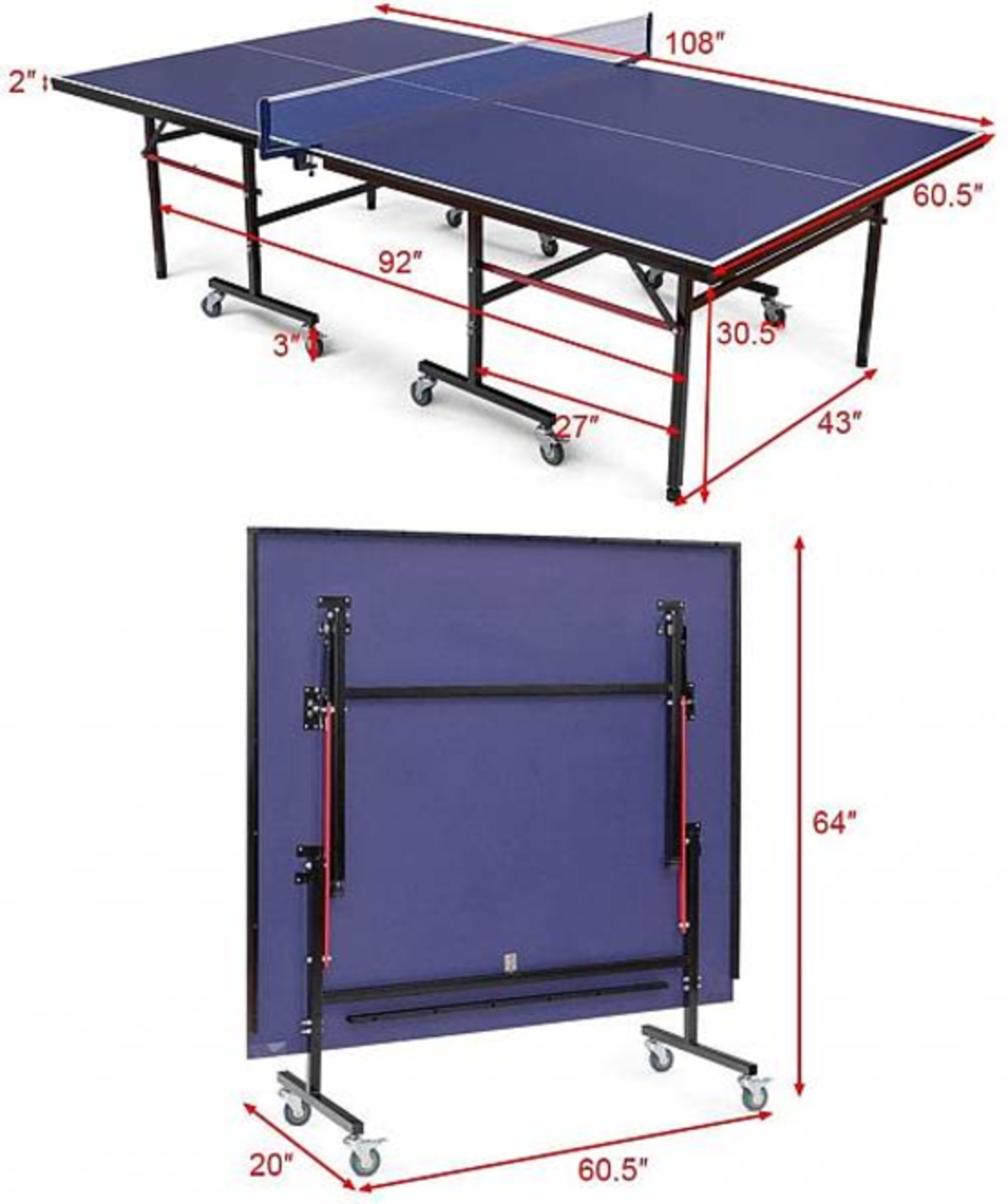 טניס שולחן פינג פונג פנים מקצועי PACIFIX דגם TOP INDOOR