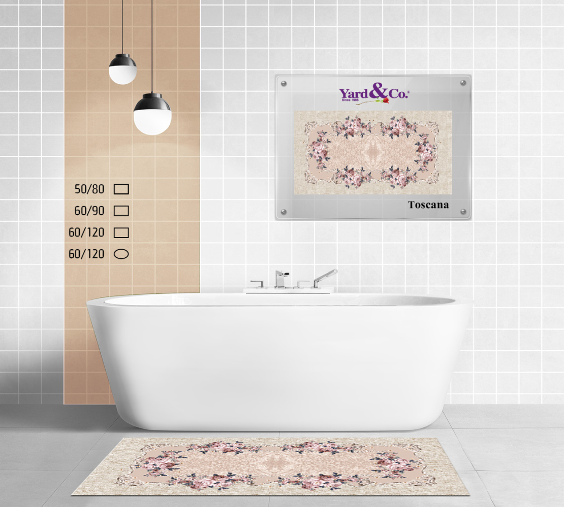 שטיחון אמבטיה דגם טוסקנה מידות שונות לבחירה
