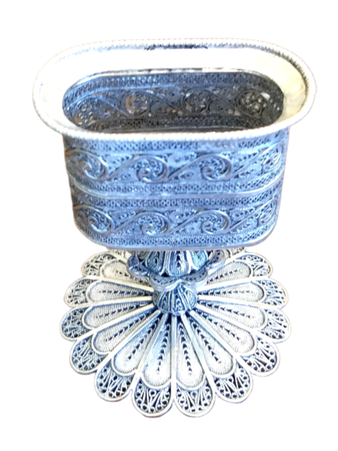 Havdala pure silver filigree candle stand