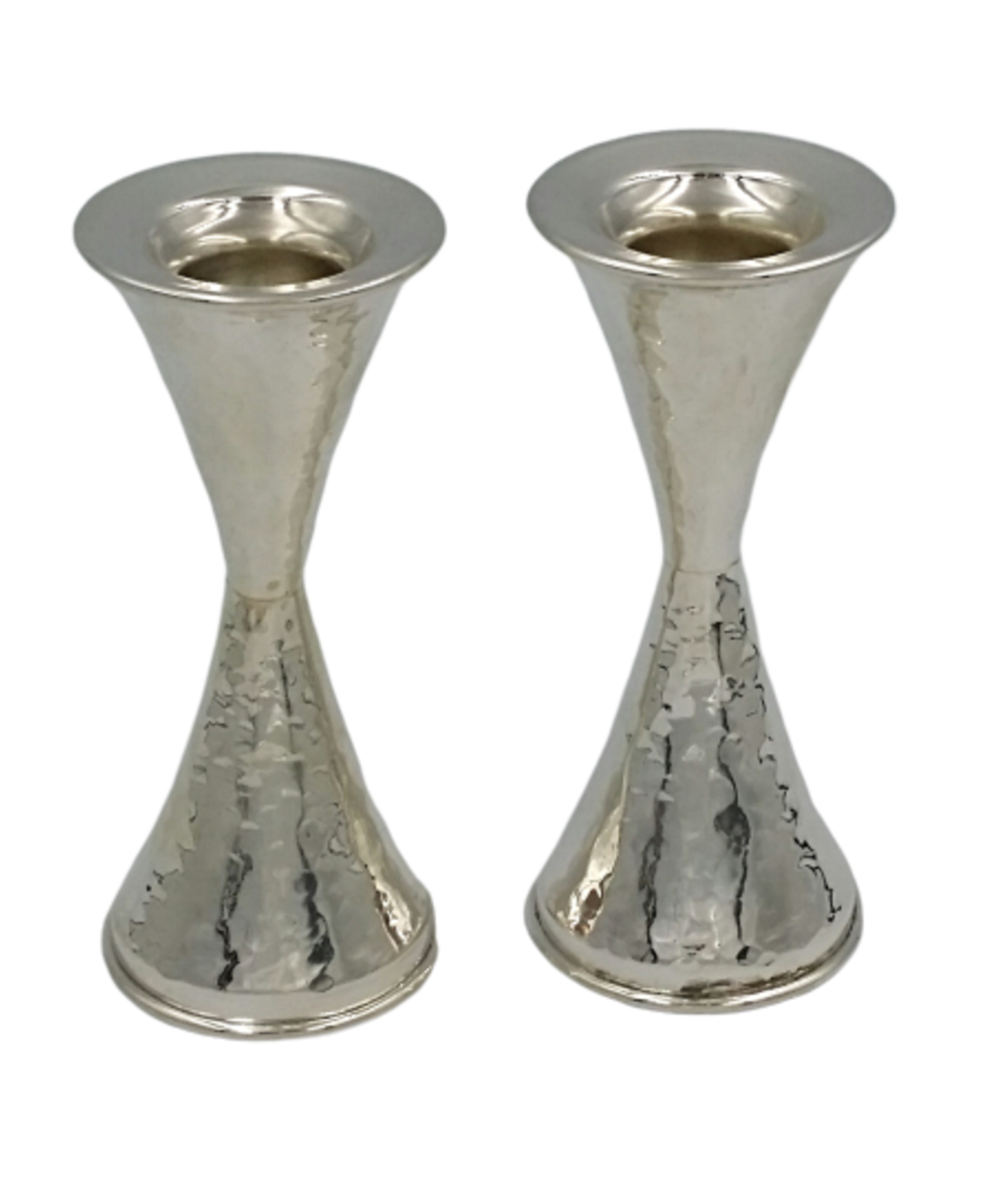 pure silver hourglass candlesticks