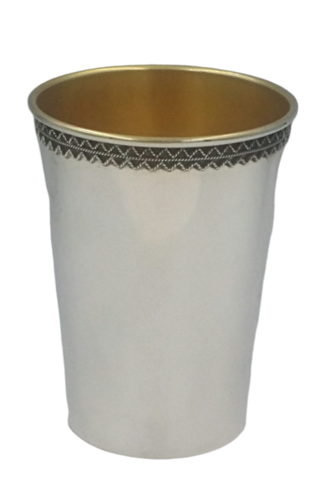 Pure silver zigzag kiddush cup