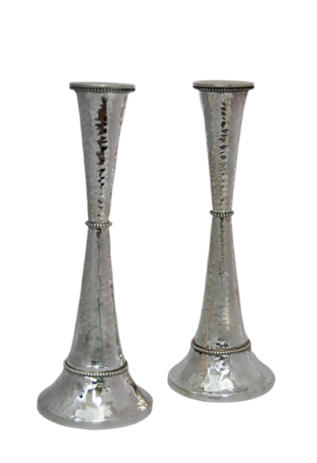 pure silver Gil hammer candlesticks 2 sizes