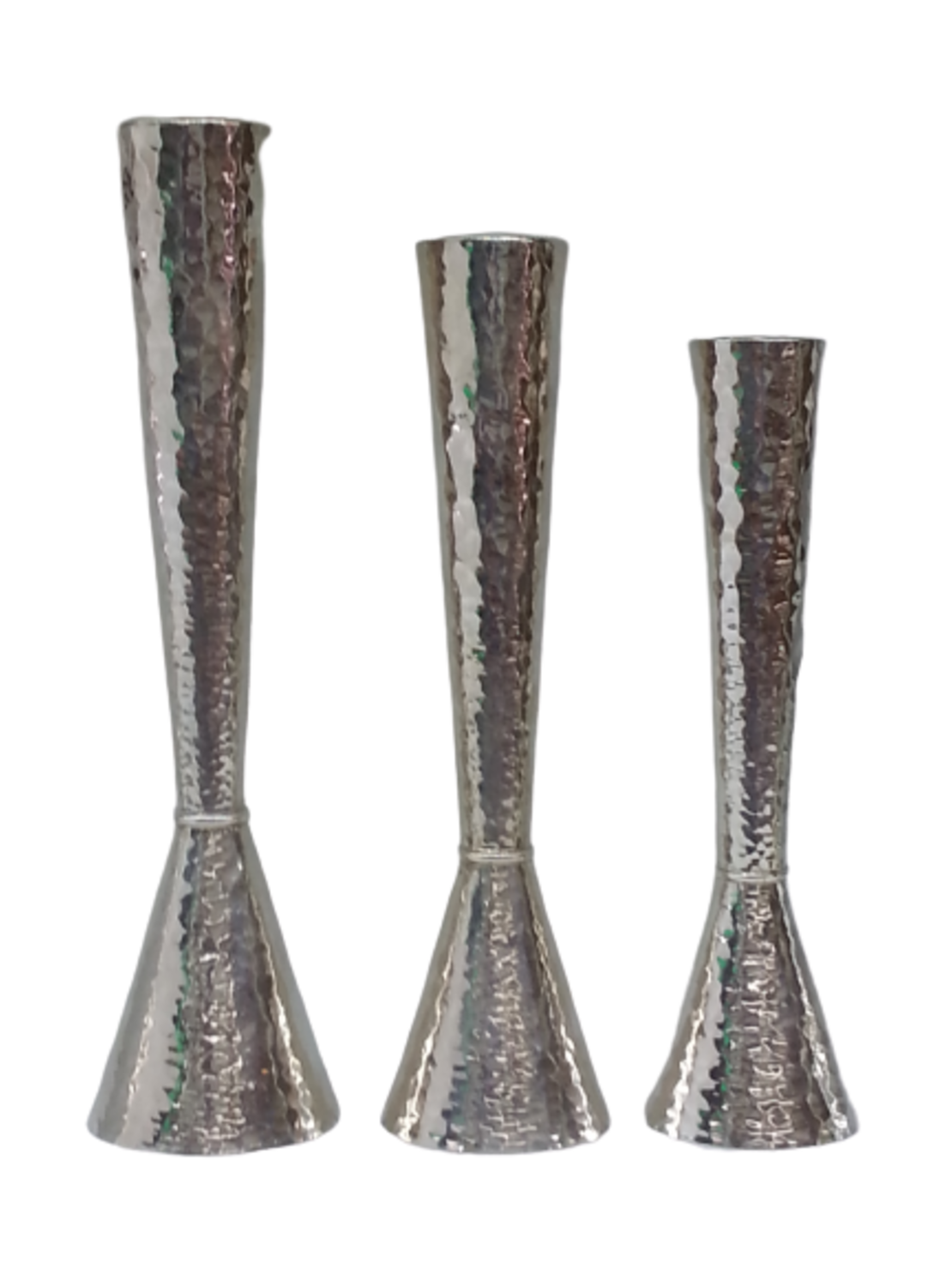 Cone candlesticks in 7 different sizes, pure silver