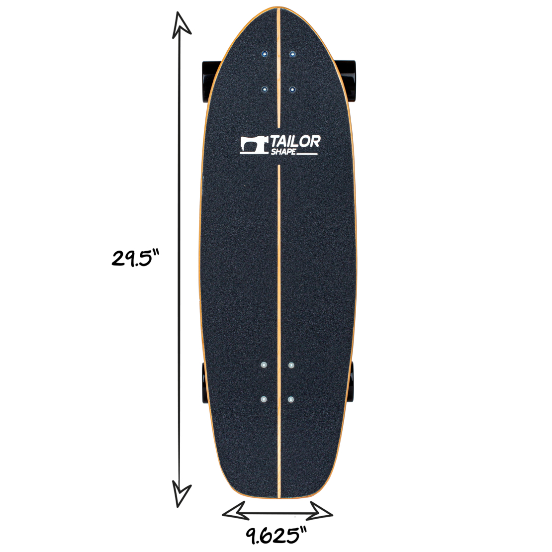 סקייטבורד סרף סקייט - מדמה גלישה - Blue Beach (Black) SurfSkate 