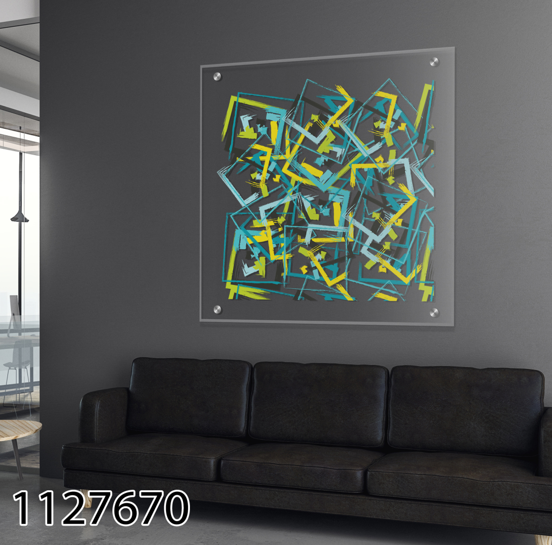 תמונת זכוכית עם רקע שקוף לסלון למשרד או לחדר עבודה דגם 1127670