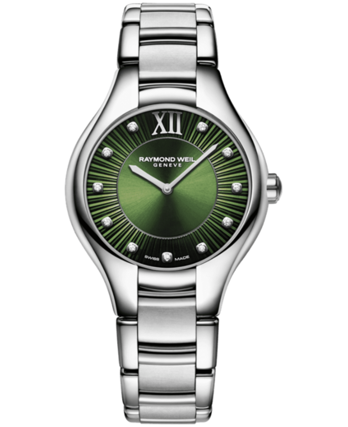 Noemia Ladies Quartz Green Dial Diamonds Watch, 5132-ST-52181