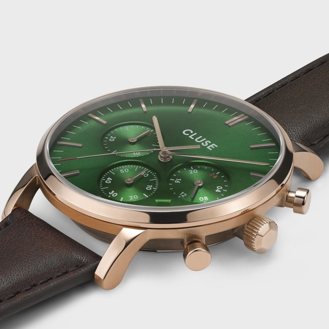 Aravis Chrono Leather Green, Rose Gold Colour 40 mm - CW0101502006