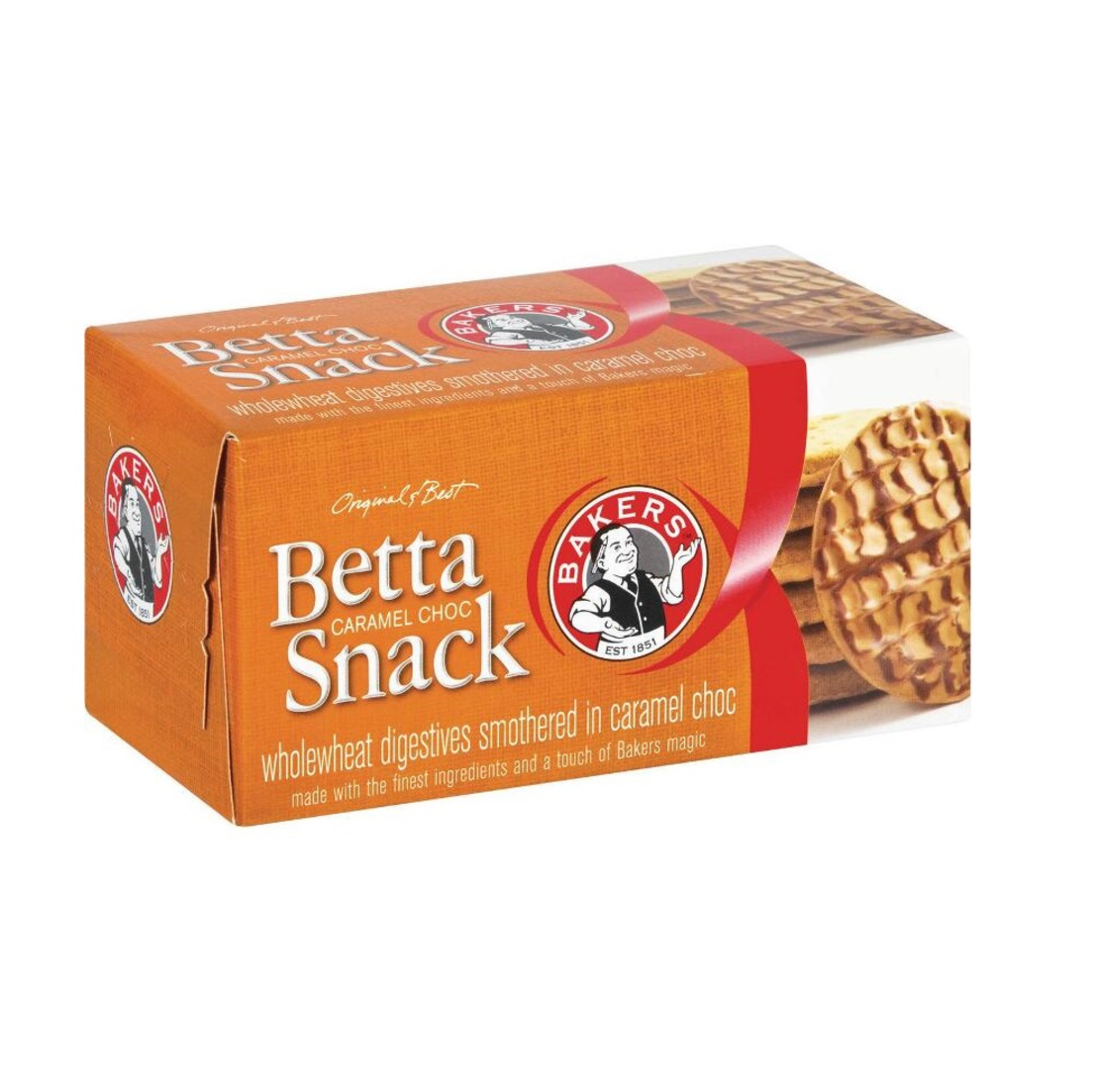 Bakers Betta Snack Caramel Choc 200 gr - Clearance