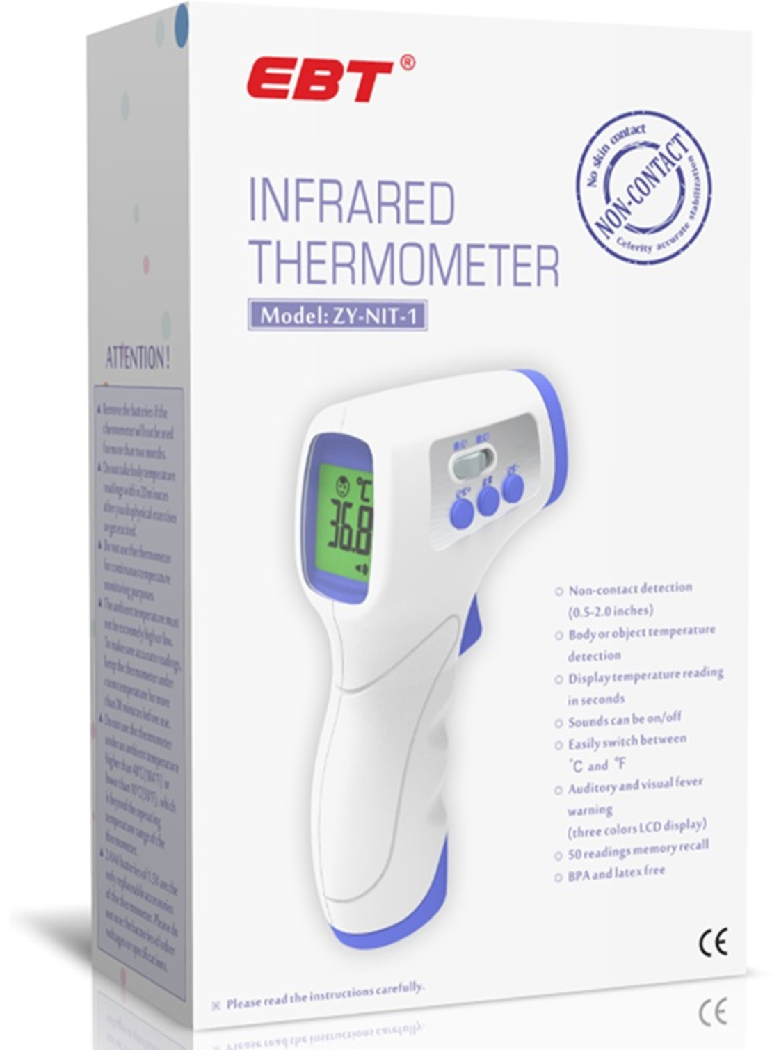 מד-חום ללא מגע EBT Infrared Thermometer